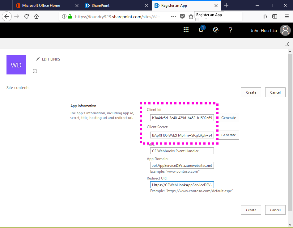 Registering SharePoint Add-in